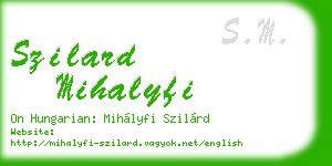 szilard mihalyfi business card
